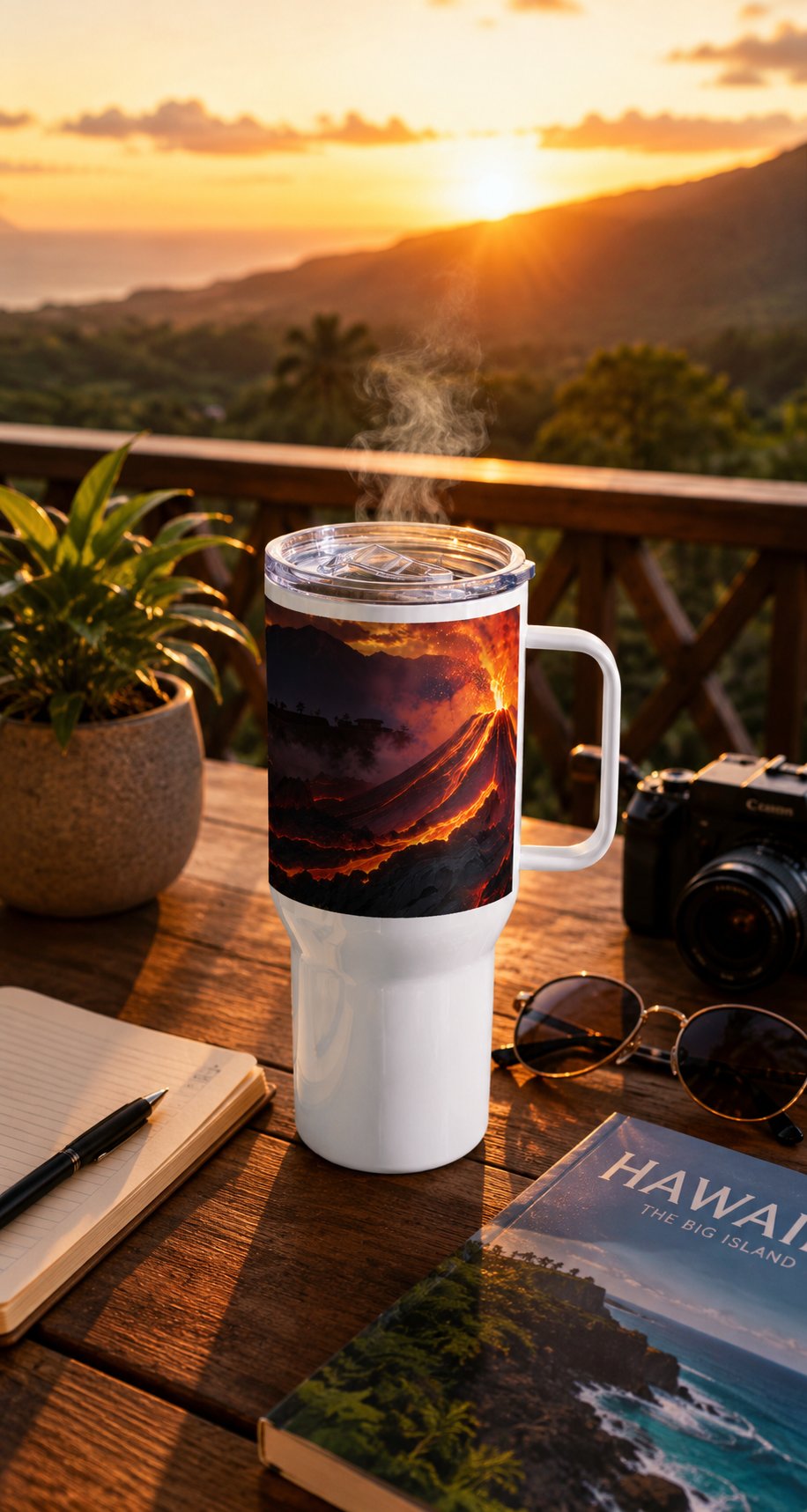 Mug de voyage avec anse en acier inoxydable – 739 ml | Isotherme et étanche