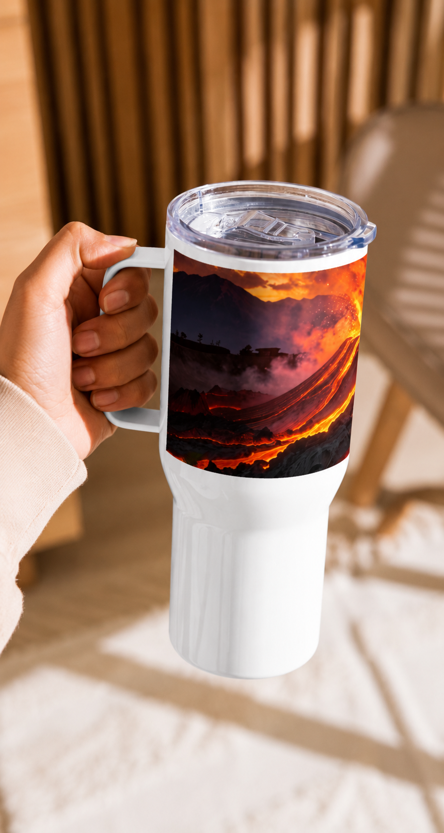 Mug de voyage avec anse en acier inoxydable – 739 ml | Isotherme et étanche
